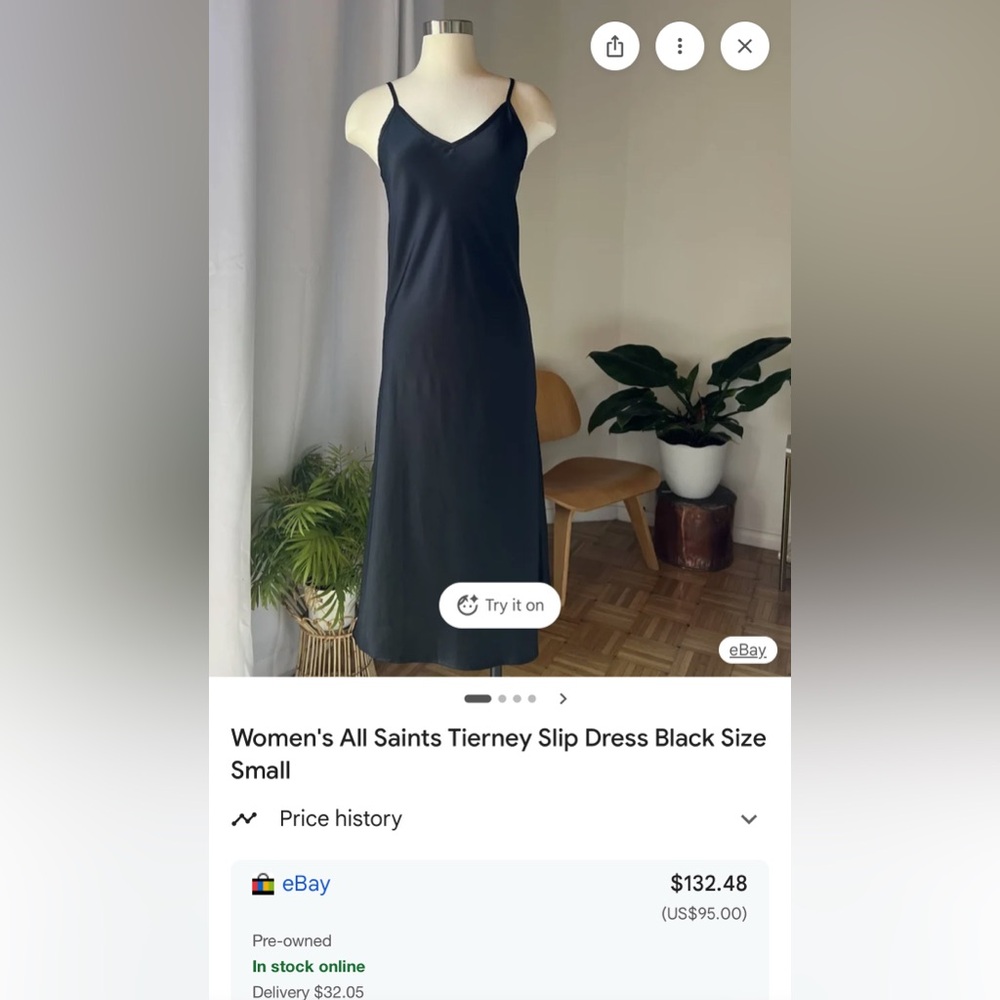 All Saints Tierney Black Lingerie Style Slip Dress (Size Large) - Picture 5 of 5